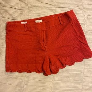 Super cute scalloped red LOFT shorts